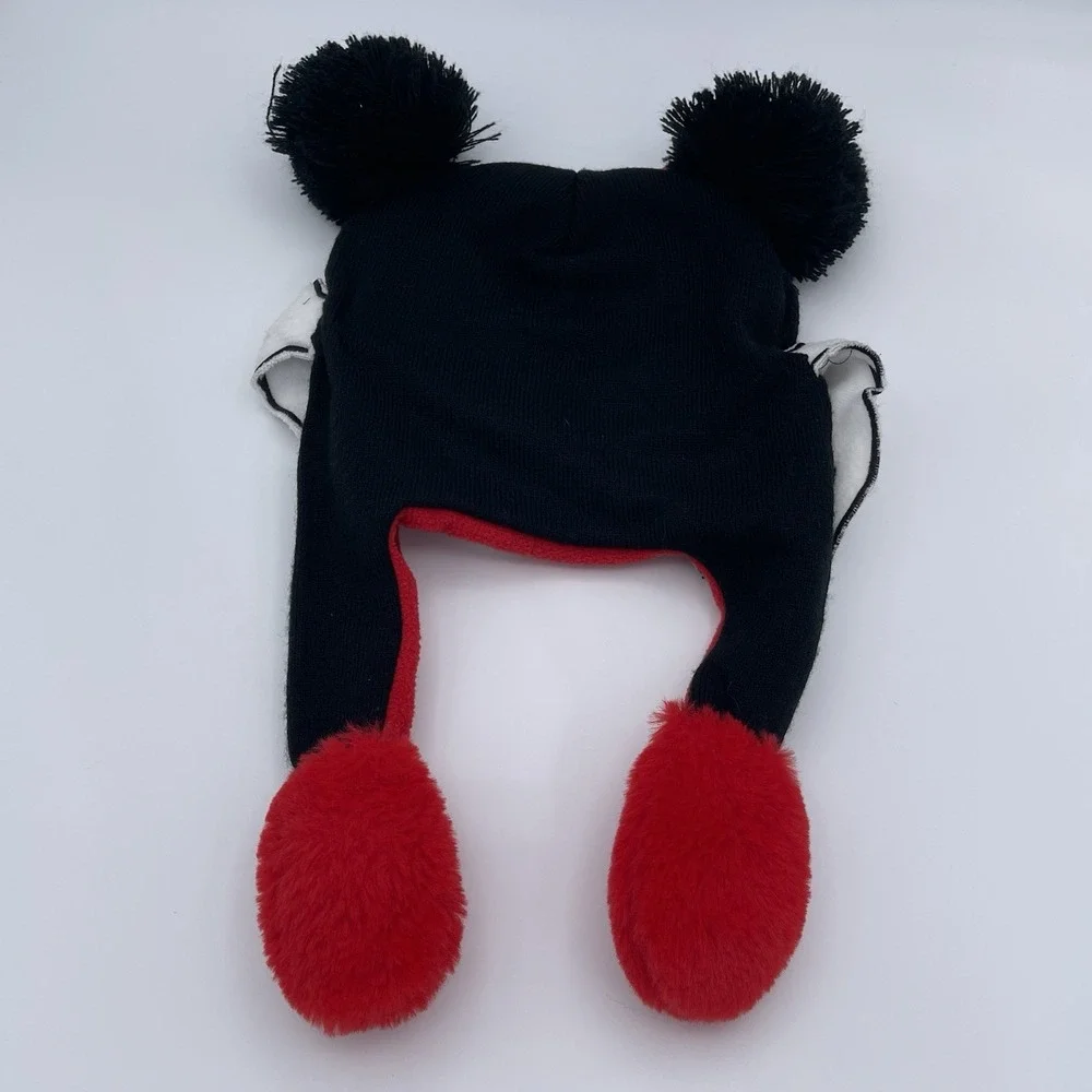 Disney Minnie Mouse Flipeez Girls Hat Black Red‎ Ears Bow One Size Winter